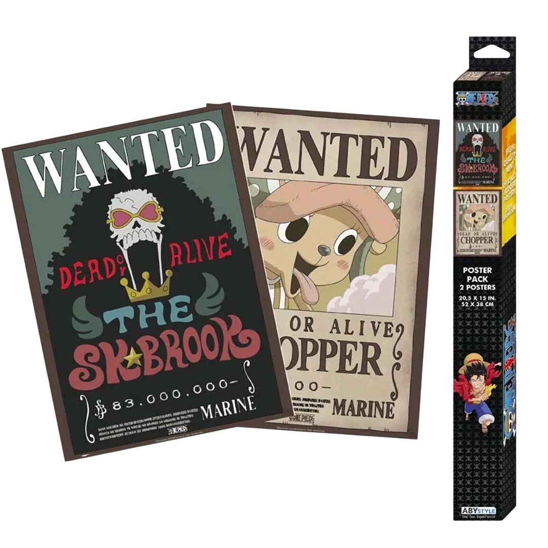 One Piece - Chibi Set 2 Poster (52 x 38cm) - Wanted Chopper & Brook