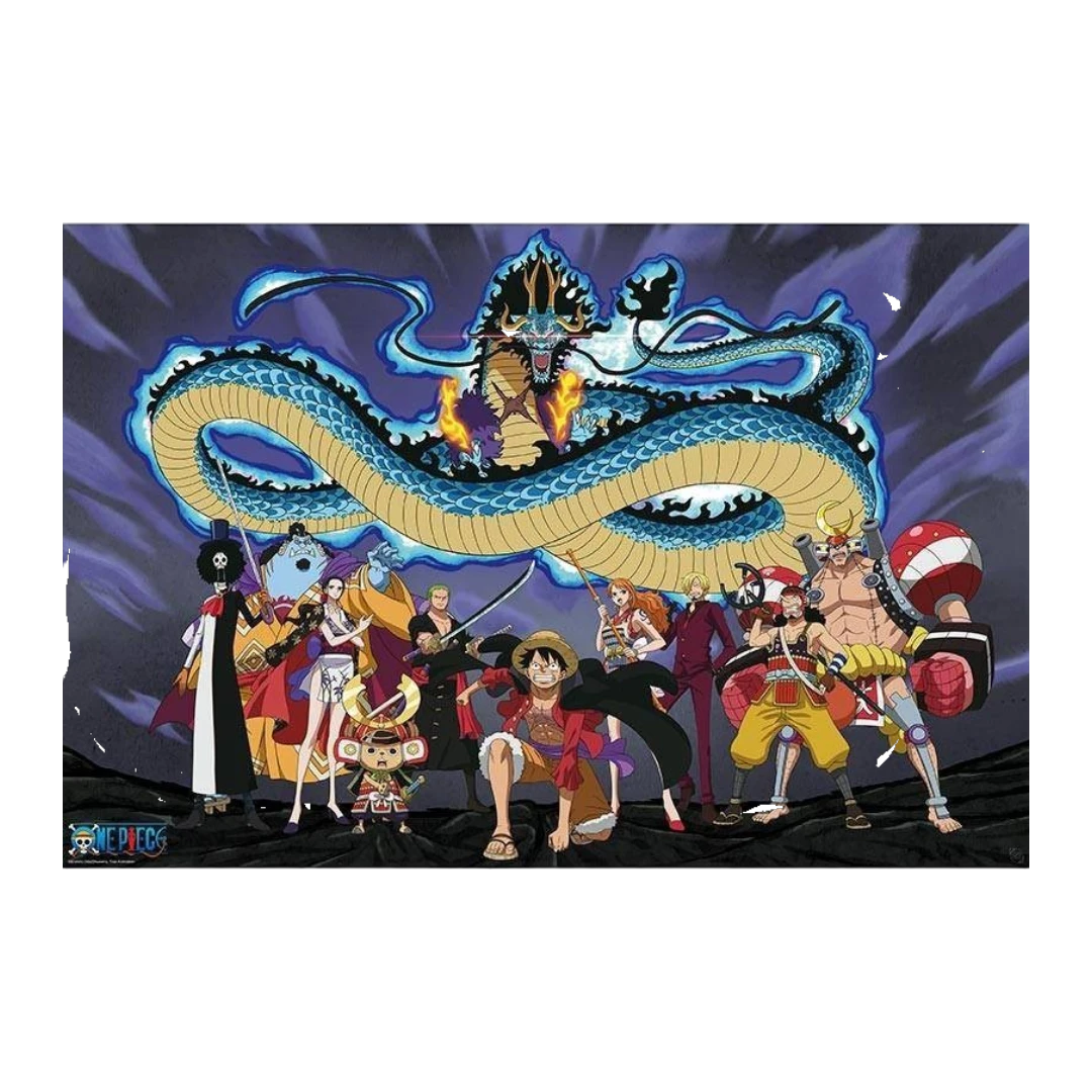 One Piece Maxi Poster 91,5 × 61 cm – Strohhüte gegen Kaido