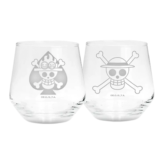 One Piece 2er-Gläser-Set – Luffy & Ace