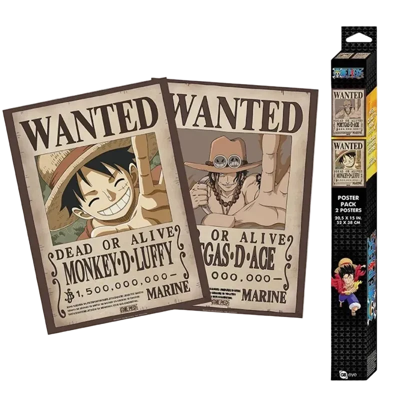One Piece - Chibi Set 2 Poster (52 x 38cm) - Wanted Luffy & Ace - CARDHOME