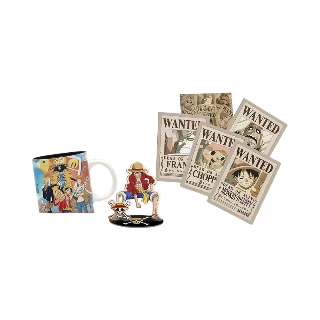 One Piece Geschenkset – Luffy (Tasse, Acrylfigur & Postkarten)